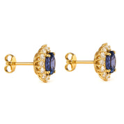Orecchini - 18 carati Oro giallo - 3.44ct. tw. Tanzanite - Diamante