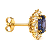 Orecchini - 18 carati Oro giallo - 3.44ct. tw. Tanzanite - Diamante