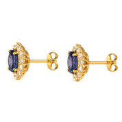 Orecchini - 18 carati Oro giallo - 3.44ct. tw. Tanzanite - Diamante
