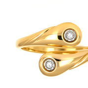 Anello - 18 carati Oro bianco, Oro giallo - 0.02ct. tw. Diamante (Naturale)