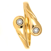 Anello - 18 carati Oro bianco, Oro giallo - 0.02ct. tw. Diamante (Naturale)