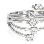 Anello - 18 carati Oro bianco - 0.48ct. tw. Diamante (Naturale)