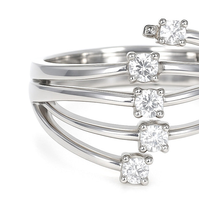 Anello - 18 carati Oro bianco - 0.48ct. tw. Diamante (Naturale)