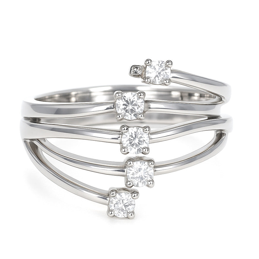 Anello - 18 carati Oro bianco - 0.48ct. tw. Diamante (Naturale)