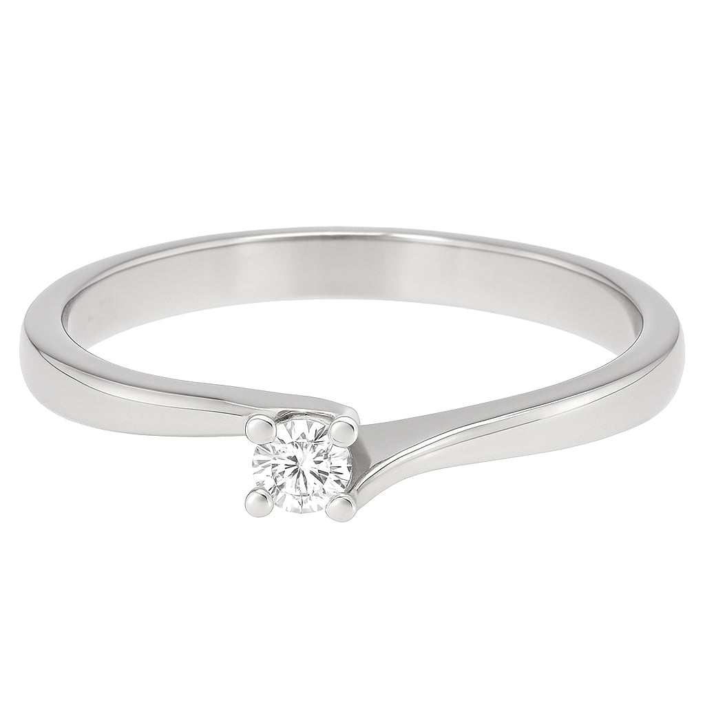 Anello - 18 carati Oro bianco - 0.12ct. tw. Diamante (Naturale)