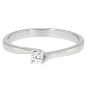 Anello - 18 carati Oro bianco - 0.12ct. tw. Diamante (Naturale)