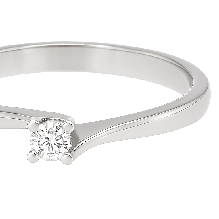 Anello - 18 carati Oro bianco - 0.12ct. tw. Diamante (Naturale)