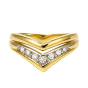 Anello - 18 carati Oro bianco, Oro giallo - 0.105ct. tw. Diamante (Naturale)