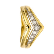 Anello - 18 carati Oro bianco, Oro giallo - 0.105ct. tw. Diamante (Naturale)