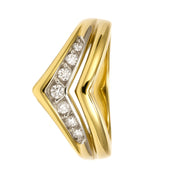 Anello - 18 carati Oro bianco, Oro giallo - 0.105ct. tw. Diamante (Naturale)