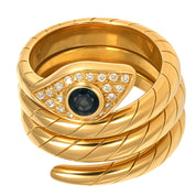 Anello - 18 carati Oro giallo - 0.41ct. tw. Zaffiro - Diamante