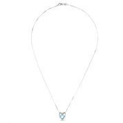 Collana con ciondolo - 18 carati Oro bianco - 0.78ct. tw. Acquamarina - Diamante