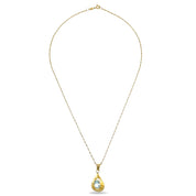 Collana con ciondolo - 18 carati Oro giallo - 1.85ct. tw. Acquamarina