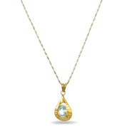 Collana con ciondolo - 18 carati Oro giallo - 1.85ct. tw. Acquamarina
