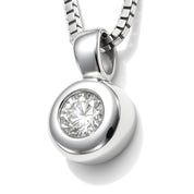 Collana con ciondolo - 18 carati Oro bianco - 0.04ct. tw. Diamante (Naturale)