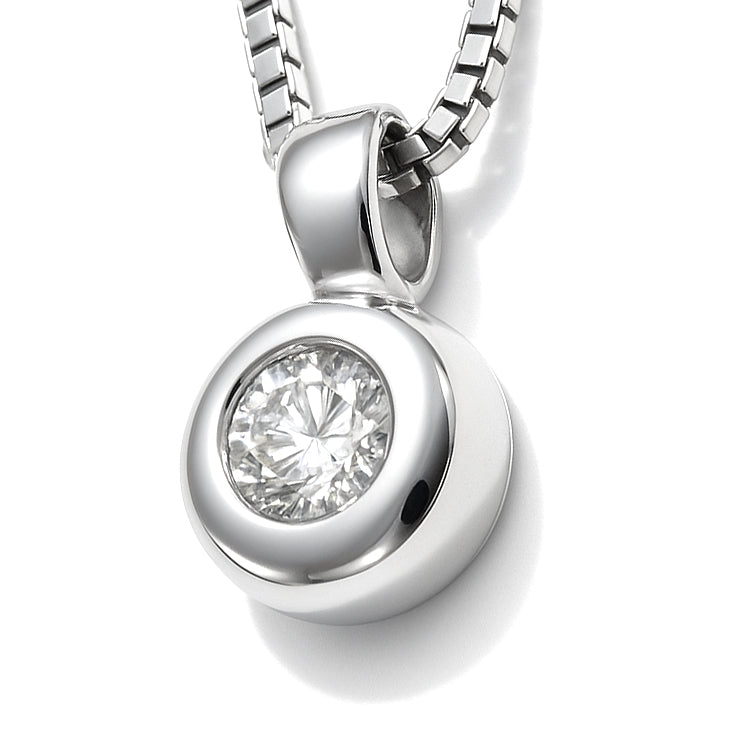 Collana con ciondolo - 18 carati Oro bianco - 0.04ct. tw. Diamante (Naturale)