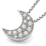 Collana con ciondolo - 18 carati Oro bianco - 0.15ct. tw. Diamante (Naturale)