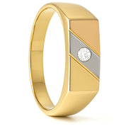 Anello - 18 carati Oro bianco, Oro giallo - 0.03ct. tw. Diamante (Naturale)