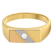 Anello - 18 carati Oro bianco, Oro giallo - 0.03ct. tw. Diamante (Naturale)