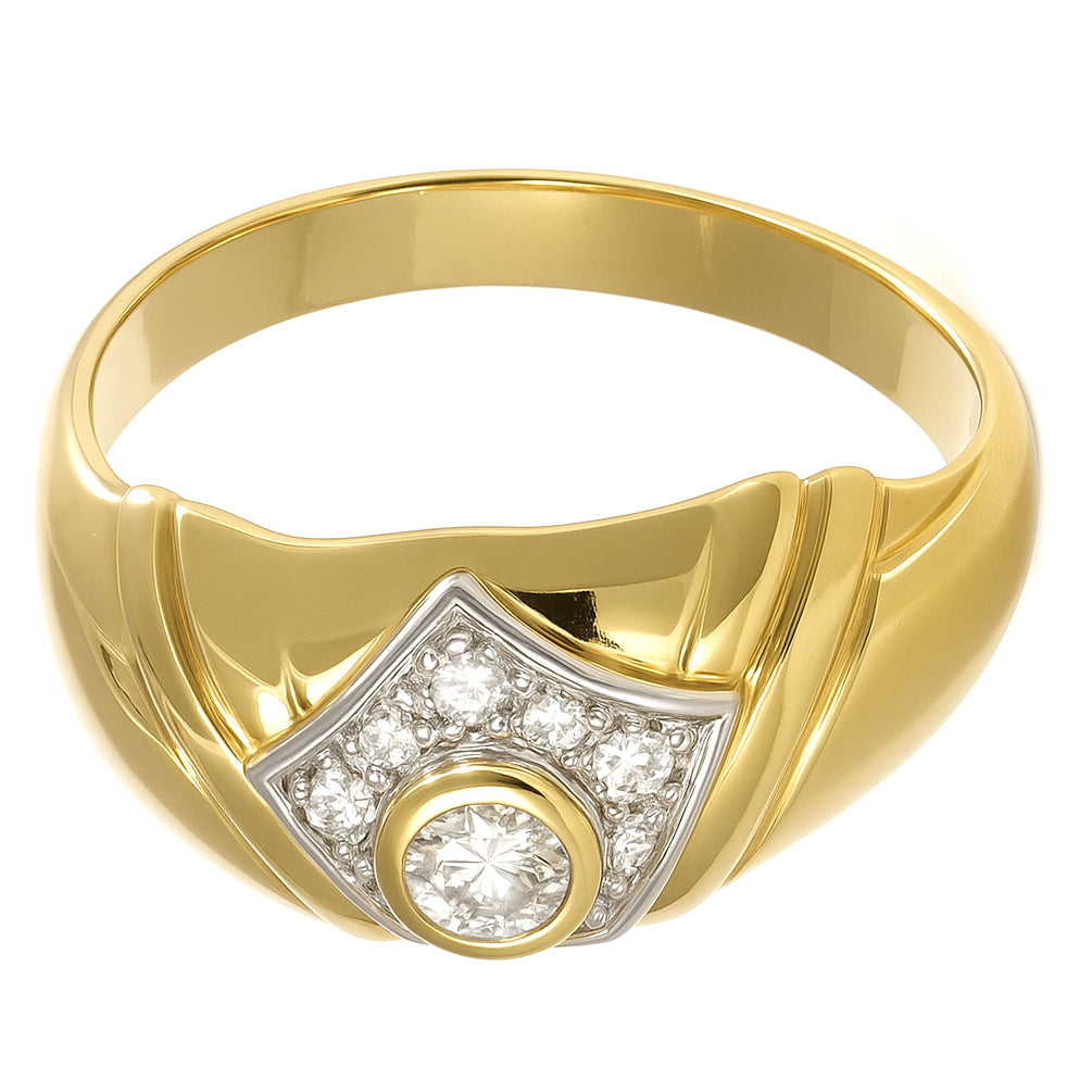 Anello - 18 carati Oro bianco, Oro giallo - 0.30ct. tw. Diamante (Naturale)