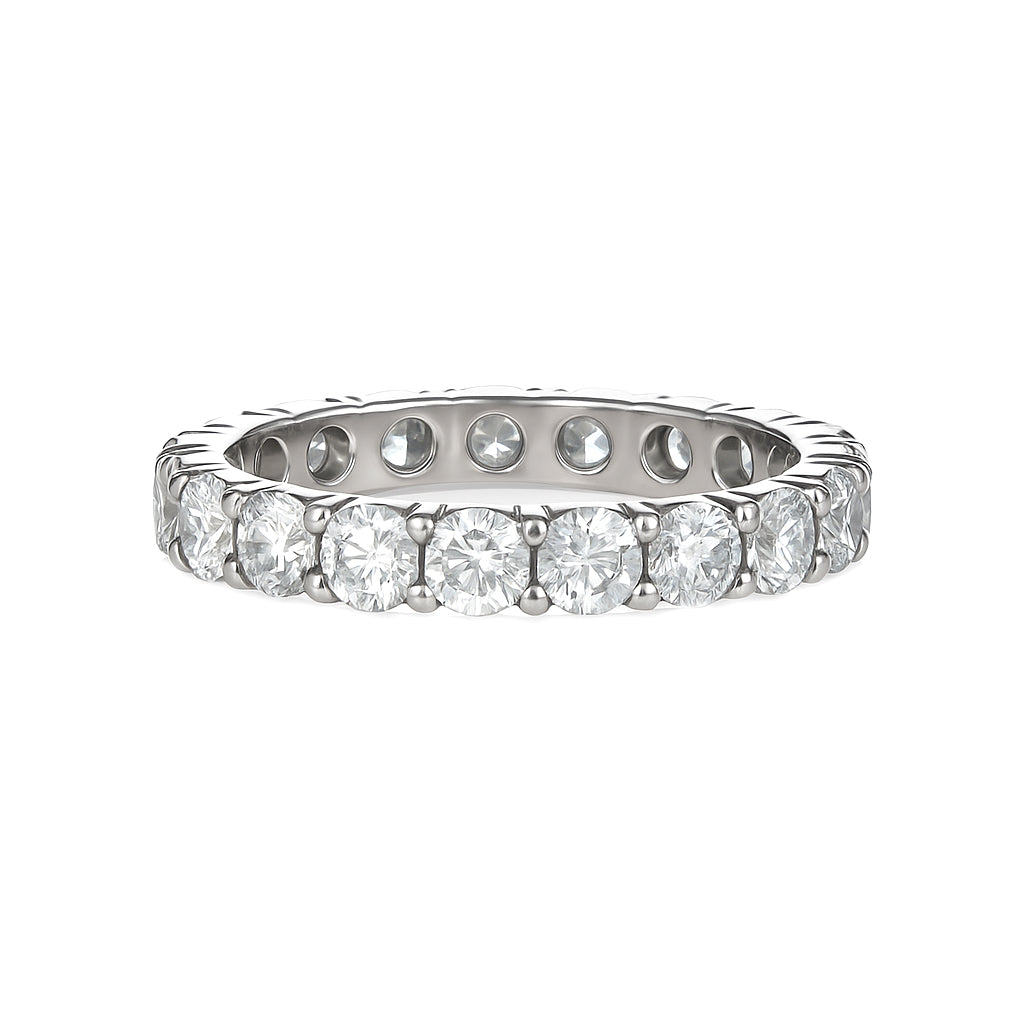 Anello - 18 carati Oro bianco - 3.40ct. tw. Diamante (Naturale)