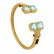 Bracciale - 18 carati Oro giallo, Diamanti 0.33 Ct - Topazi 8.60 Ct -Zaffiri 0.66 Ct - 9.59ct. tw.