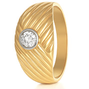 Anello - 18 carati Oro bianco, Oro giallo - 0.17ct. tw. Diamante (Naturale)