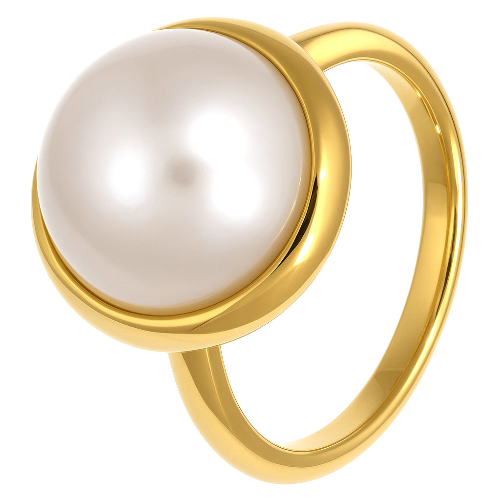 Anello - 18 carati Oro giallo - Perla