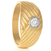 Anello - 18 carati Oro bianco, Oro giallo - 0.17ct. tw. Diamante (Naturale)