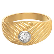 Anello - 18 carati Oro bianco, Oro giallo - 0.17ct. tw. Diamante (Naturale)