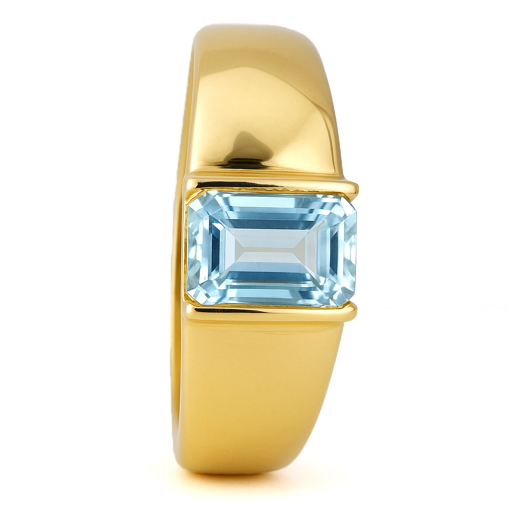 Anello - 18 carati Oro giallo - 1.33ct. tw. Acquamarina