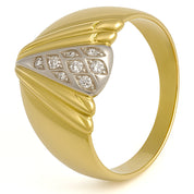 Anello - 18 carati Oro bianco, Oro giallo - 0.12ct. tw. Diamante (Naturale)