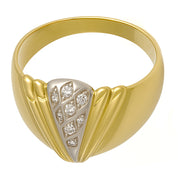 Anello - 18 carati Oro bianco, Oro giallo - 0.12ct. tw. Diamante (Naturale)