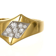 Anello - 18 carati Oro bianco, Oro giallo - 0.18ct. tw. Diamante (Naturale)