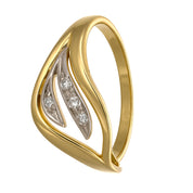 Anello - 18 carati Oro bianco, Oro giallo - 0.06ct. tw. Diamante (Naturale)