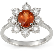 Anello - 18 carati Oro bianco - 1.32ct. tw. Zaffiro - Diamante