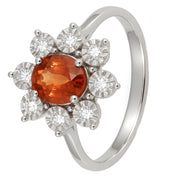 Anello - 18 carati Oro bianco - 1.32ct. tw. Zaffiro - Diamante