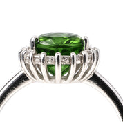 Anello - 18 carati Oro bianco - 2.25ct. tw. Tormalina - Diamante