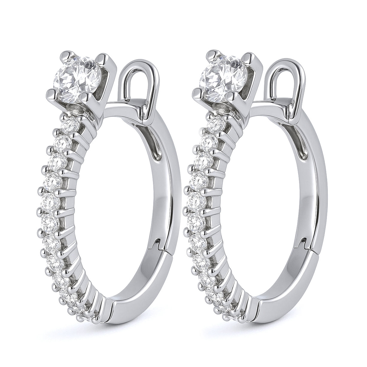 Orecchini - 18 carati Oro bianco - 0.67ct. tw. Diamante (Naturale)