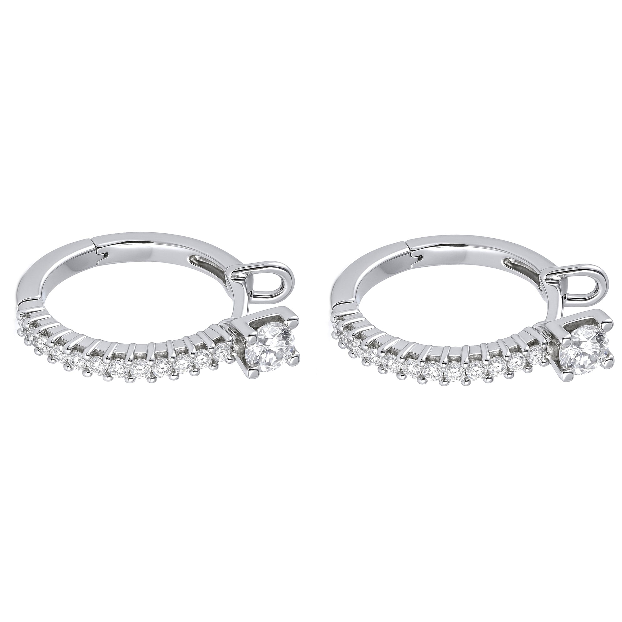 Orecchini - 18 carati Oro bianco - 0.67ct. tw. Diamante (Naturale)