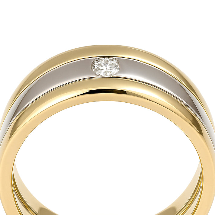 Anello - 18 carati Oro giallo - 0.10ct. tw. Diamante (Naturale)