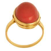 Anello - 18 carati Oro giallo Corallo