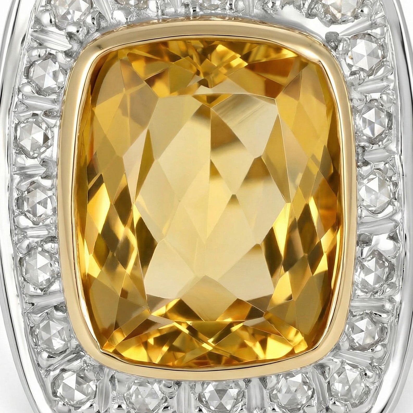 Anello in Oro giallo 14 carati e Argento 800 con n 1 Opale di fuoco  Diamanti