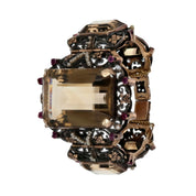 Bracciale - 18 carati Oro giallo, Argento, Quarzo fumè - microperle-rubini - 240.00ct. tw.