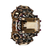 Bracciale - 18 carati Oro giallo, Argento, Quarzo fumè - microperle-rubini - 240.00ct. tw.