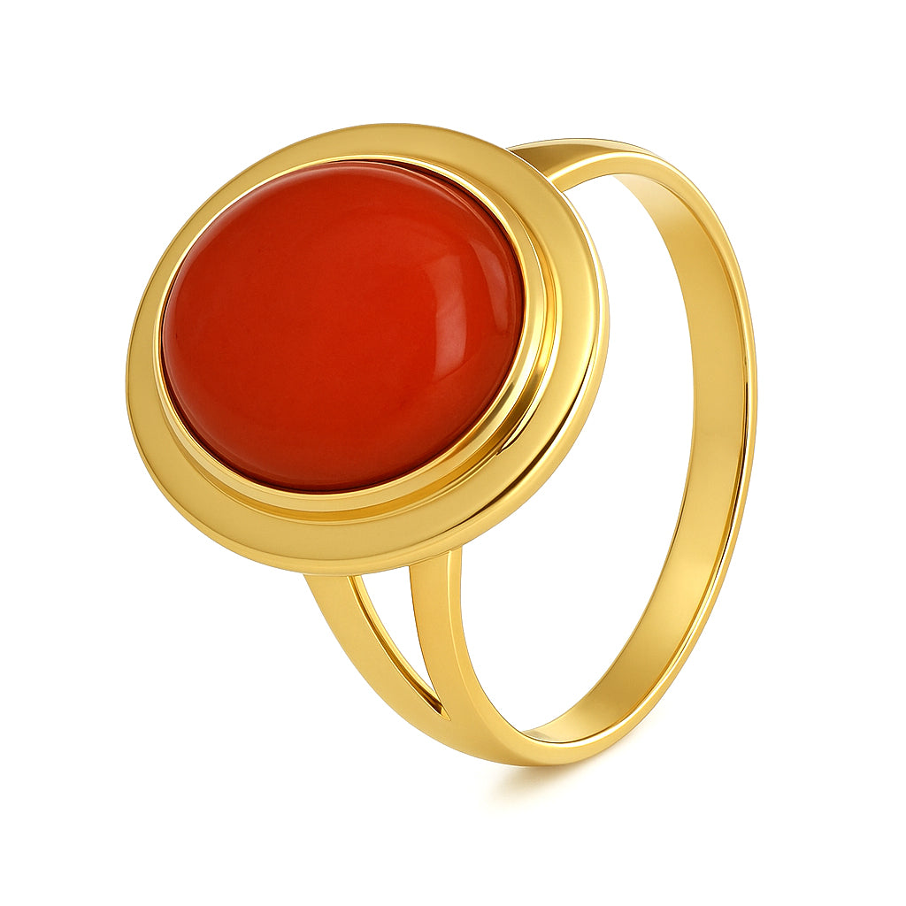 Anello - 18 carati Oro giallo Corallo