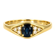 Anello - 18 carati Oro giallo - 0.75ct. tw. Zaffiro - Diamante