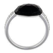 Anello - 18 carati Oro bianco - 7.82ct. tw. Onice - Diamante