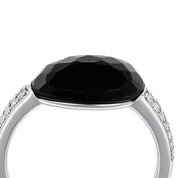 Anello - 18 carati Oro bianco - 7.82ct. tw. Onice - Diamante