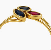 Anello in Oro giallo 18 carati - Zaffiri  e Rubino